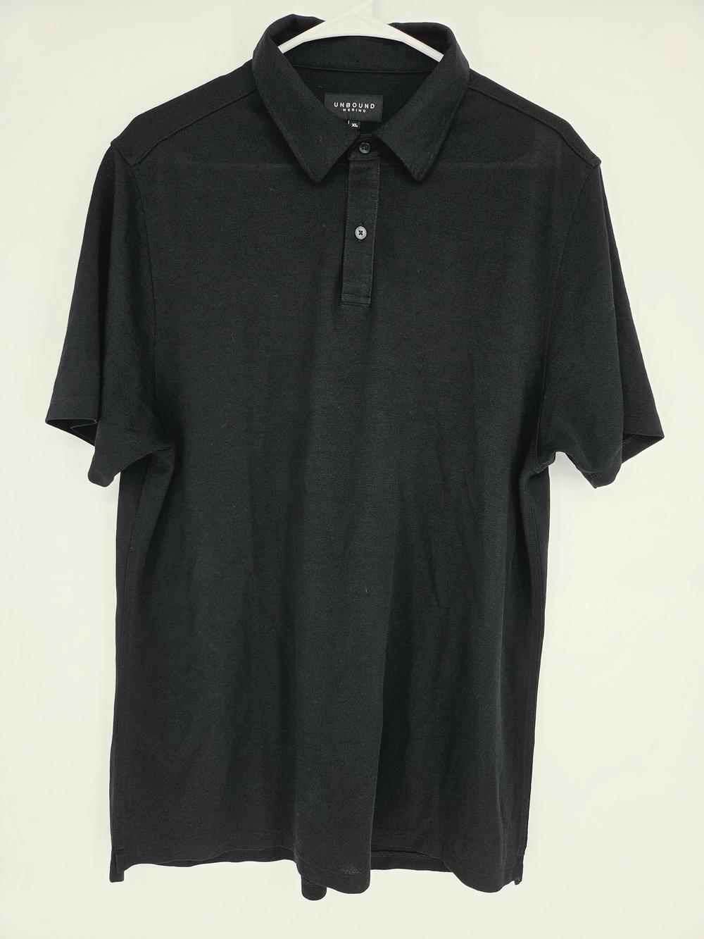 Unbound Merino Black Polo Shirt - Repaired Size XL